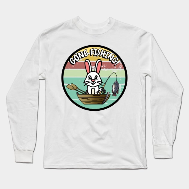 Cute bunny has gone fishing Long Sleeve T-Shirt by Pet Station